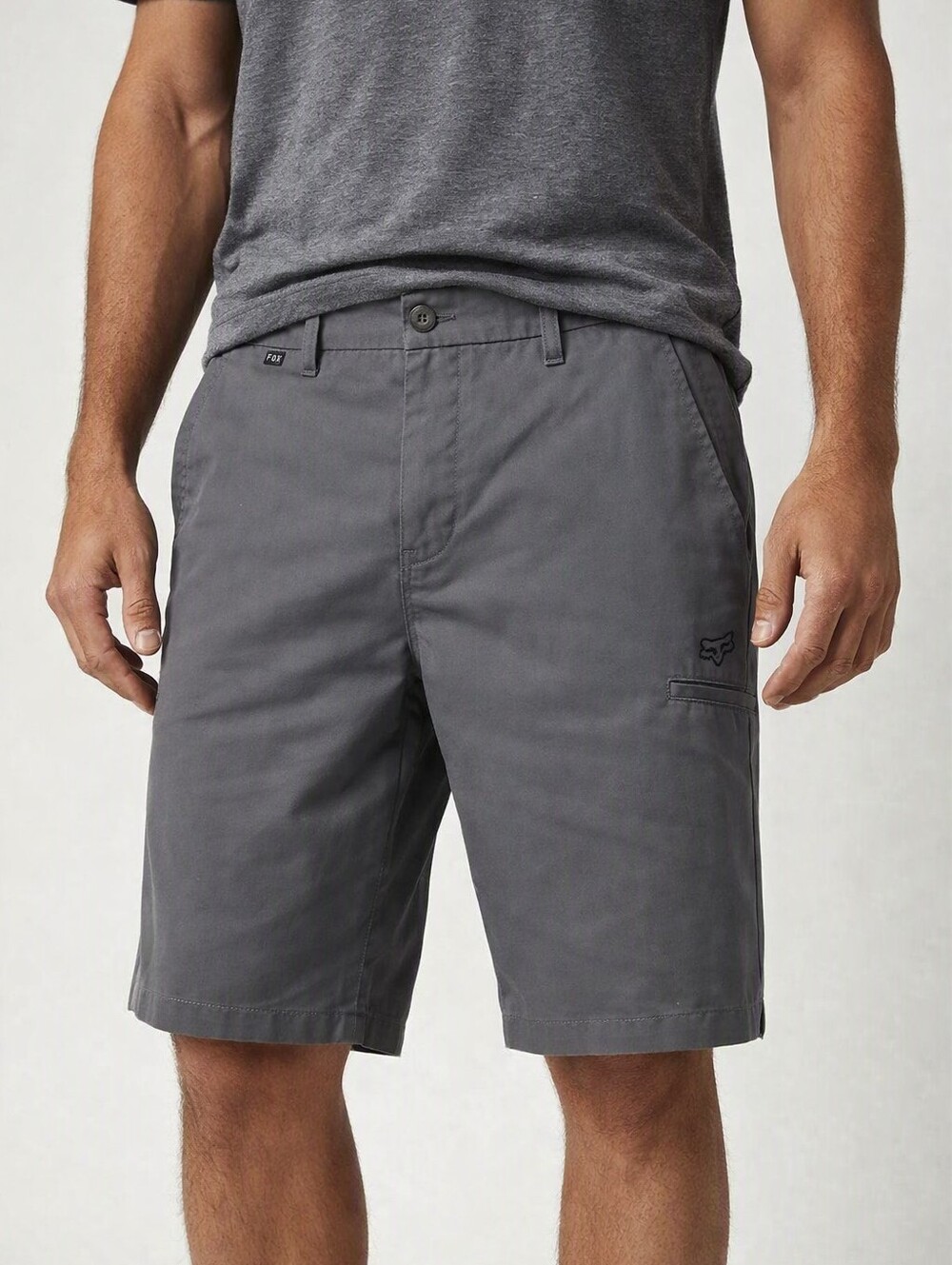 Fox Shorts Mens XL Gray Cotton Blend Cargo Style Summer Pockets Zip Button